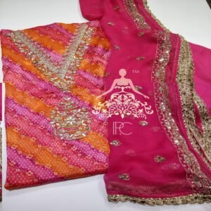 embroidery Lehariya -Bandhni